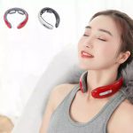 Neck Massager Electric Shock Relaxation Relief Neck Shoulder Pain 6 Modes Control Low Frequency Adjustable Vertebra Health Care