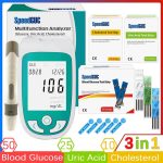 3in1 Multifunction Cholesterol Uric acid Blood glucose meter glucometer kit Diabetes Gout Tester Blood sugar monitor Test Strips