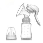 Manual Breast Pump with Milk Bottle, Silicone Pump for Breastfeeding,Portable Hands-Free Pump