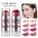 HANDAIYAN Cheek Blusher Shimmer Blush Stick Face Makeup Highlighter Bronzer Contour Cream Long-Lasting Facial Makeup Cosmetics