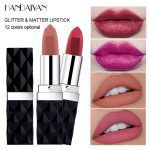 HANDAIYAN Shimmer Matte&Metal Lipstick Long-Lasting Waterproof Lipstick Women Sexy Luxury Makeup Cosmetic 12 Colors