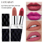 HANDAIYAN Shimmer Matte&Metal Lipstick Long-Lasting Waterproof Lipstick Women Sexy Luxury Makeup Cosmetic 12 Colors