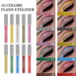 DNM 10Colors/Set Beauty Tool Harmless Colored Flash Eyeliners Colorful Glitter Eyeliners Waterproof  Eyeliner Liquid Shimmer Shine