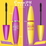 CmaaDu 4D Silk Fiber Mascara Long-Lasting Curling Thick Waterproof Quick-Dry Lengthening Mascara Eyelash Makeup