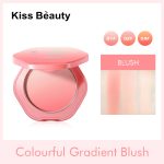 KissBeauty Face Blush Gardient Blush Peach PaletteNatural Pink Powder Long-Lasting Silky Cheek Blusher Contour Shadow Blush