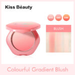 KissBeauty Face Blush Gardient Blush Peach PaletteNatural Pink Powder Long-Lasting Silky Cheek Blusher Contour Shadow Blush