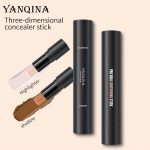 YANQINA Highlight 2 in 1 Double-Head V Face Contour Stick High-light Shadow Concealer Pen Waterproof Long-lasting Makeup